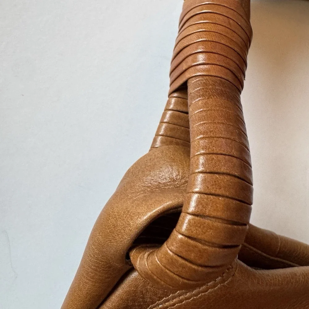 Derek Alexander Vintage Leather Hobo Bag Purse British Tan Brown Boho Large VTG